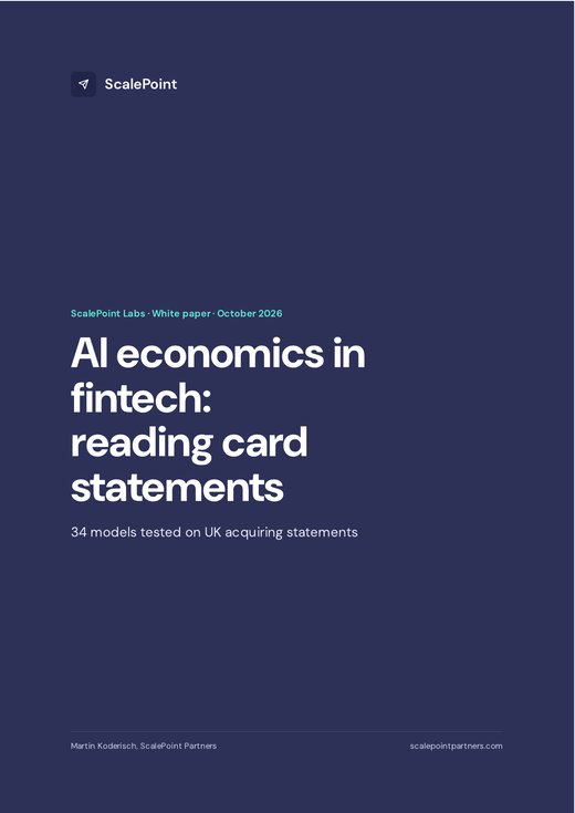 Cover of the white paper AI economics in fintech: reading card statements